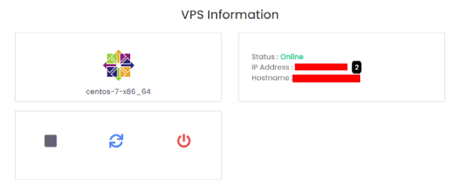 VPS Information section within the Customer Portal