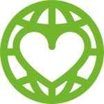 Light Green Heart on Globe | Non-Profit Hosting | A2 Hosting | A2 Hosting