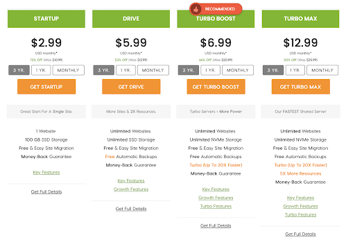 Web Hosting Pricing